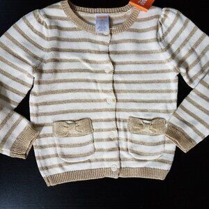 New Gymboree‎ Gold Sparkle Striped Sweater Sz 2T
